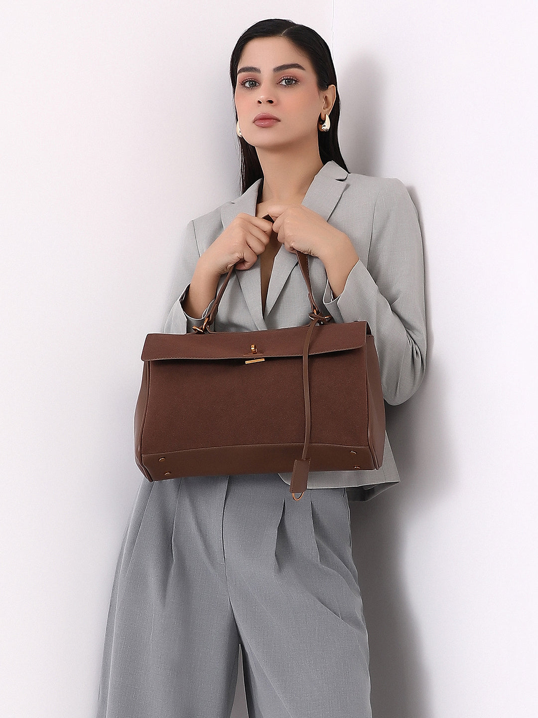 The Lume Satchel Bag - Chocolate Brown