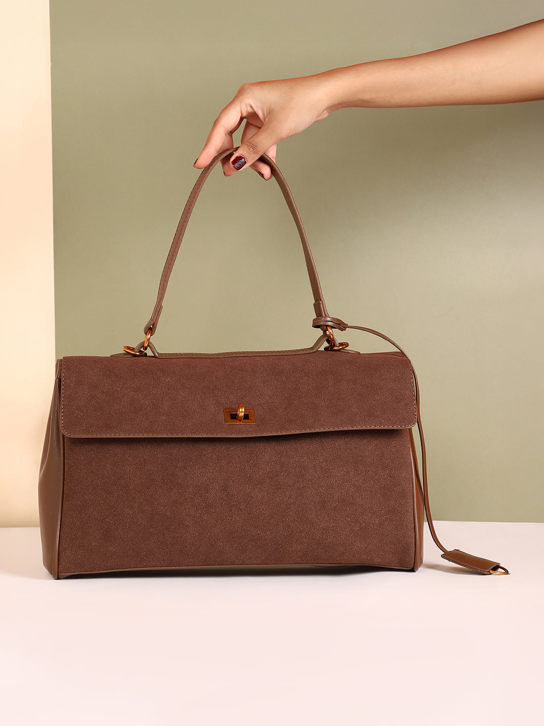 The Lume Satchel Bag - Chocolate Brown