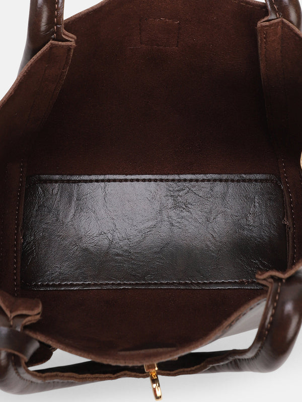 The Galleria Hand Bag With Pouch - Coffee Brown