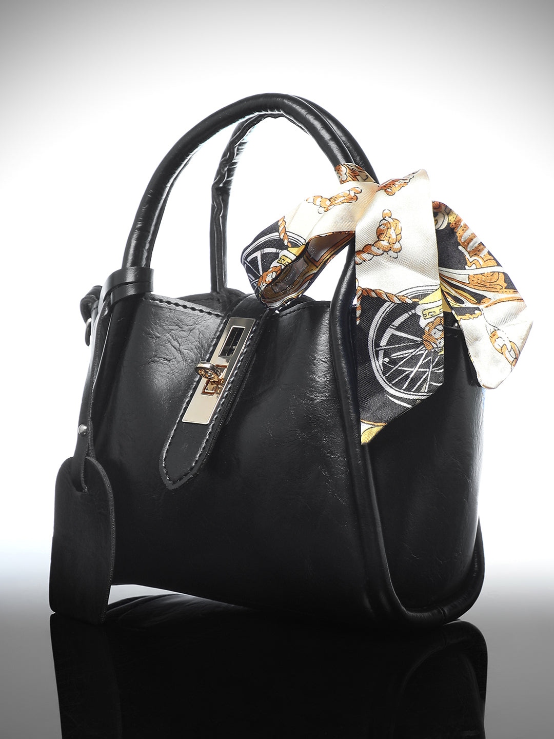 The Galleria Hand Bag With Pouch - Onyx Black