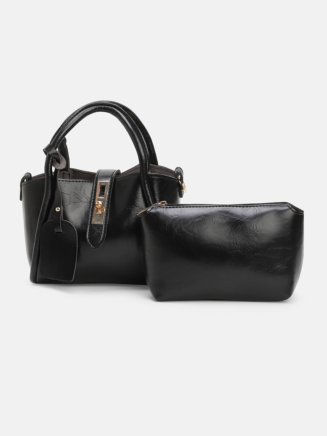 The Galleria Hand Bag With Pouch - Onyx Black