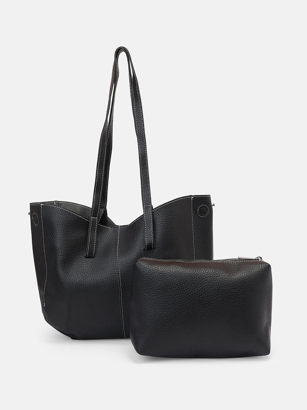 The Medium Illumé Tote Bag With Pouch - Onyx Black