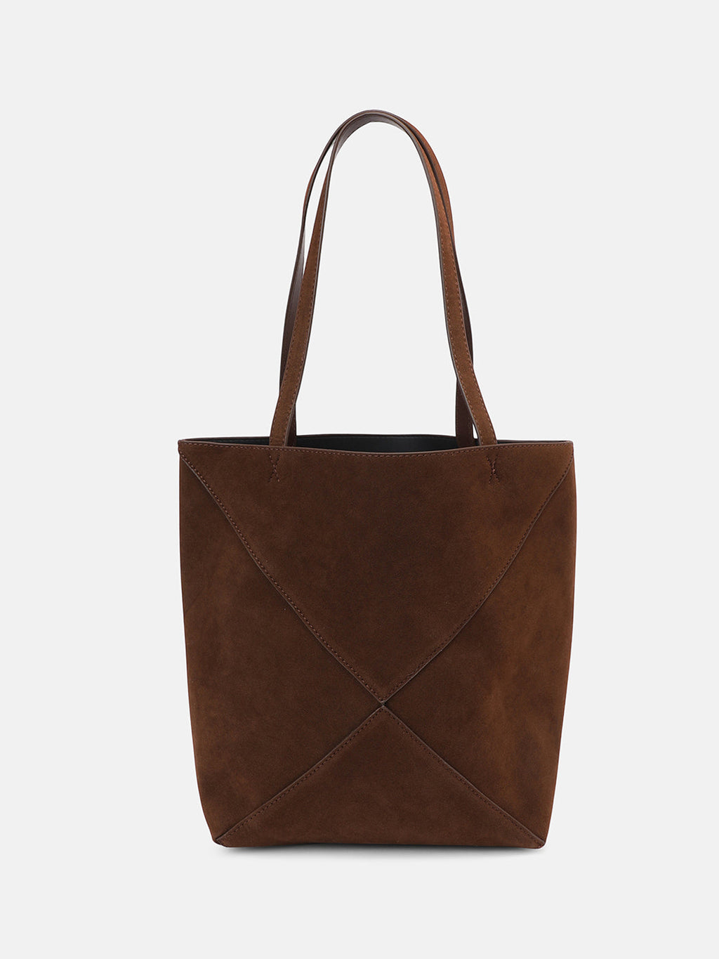 The Veloure Tote Bag With Pouch - Chocolate Brown