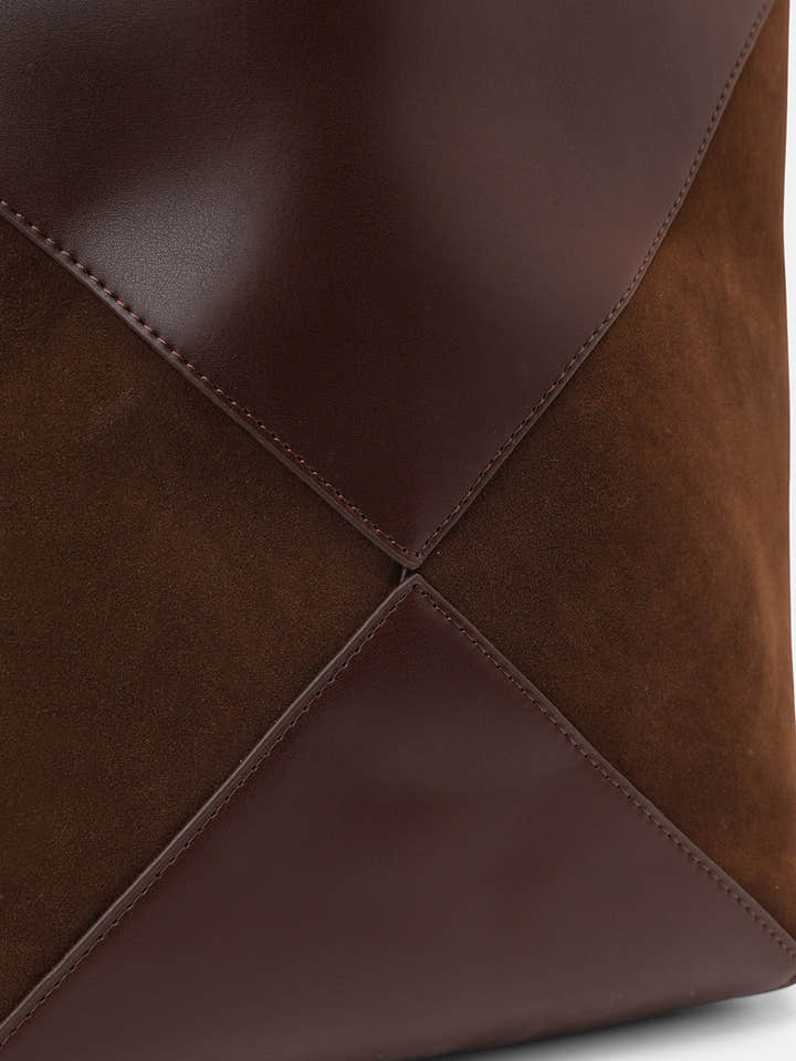 The Veloure Tote Bag With Pouch - Chocolate Brown