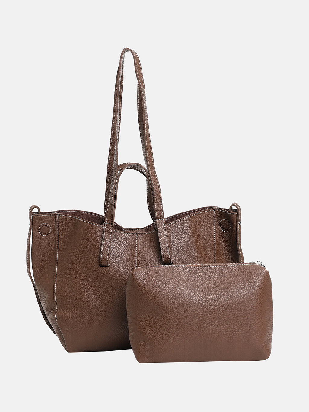 The Medium Illumé Tote Bag With Pouch - Chocolate Brown