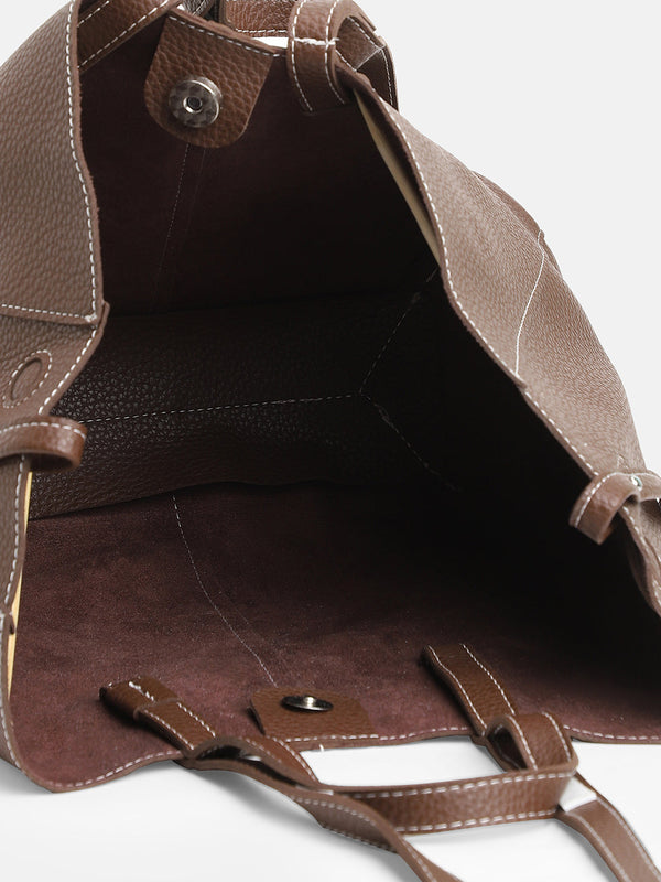 The Medium Illumé Tote Bag With Pouch - Chocolate Brown