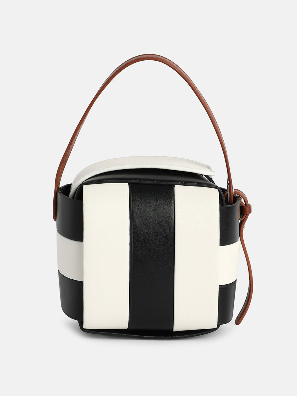 The Panel Verva Hand Bag - Obsidian Black:Ivory White