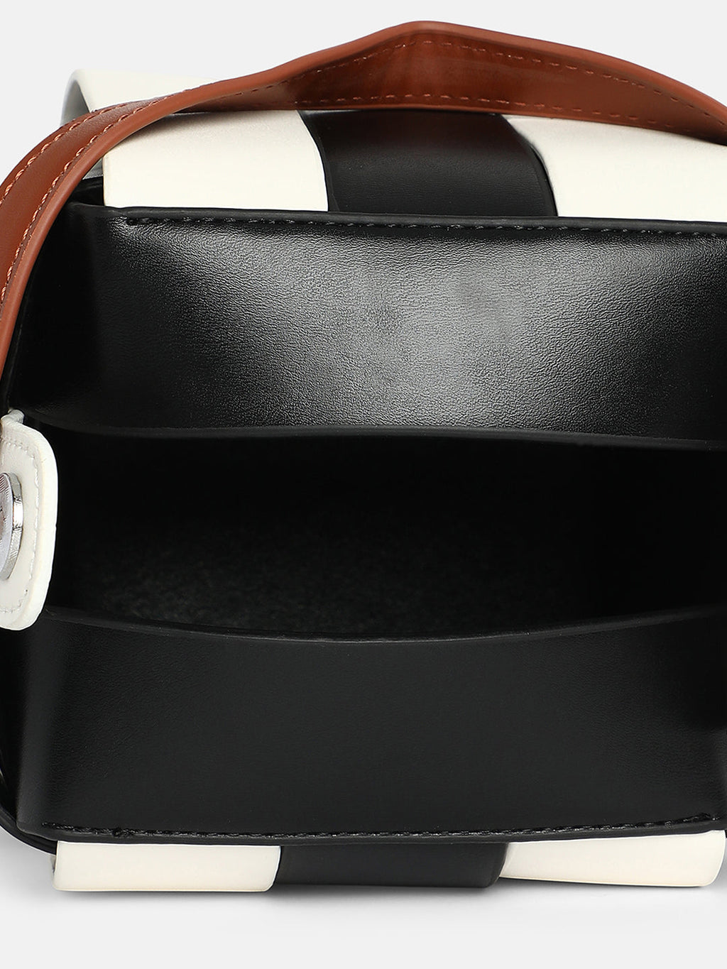 The Panel Verva Hand Bag - Obsidian Black:Ivory White