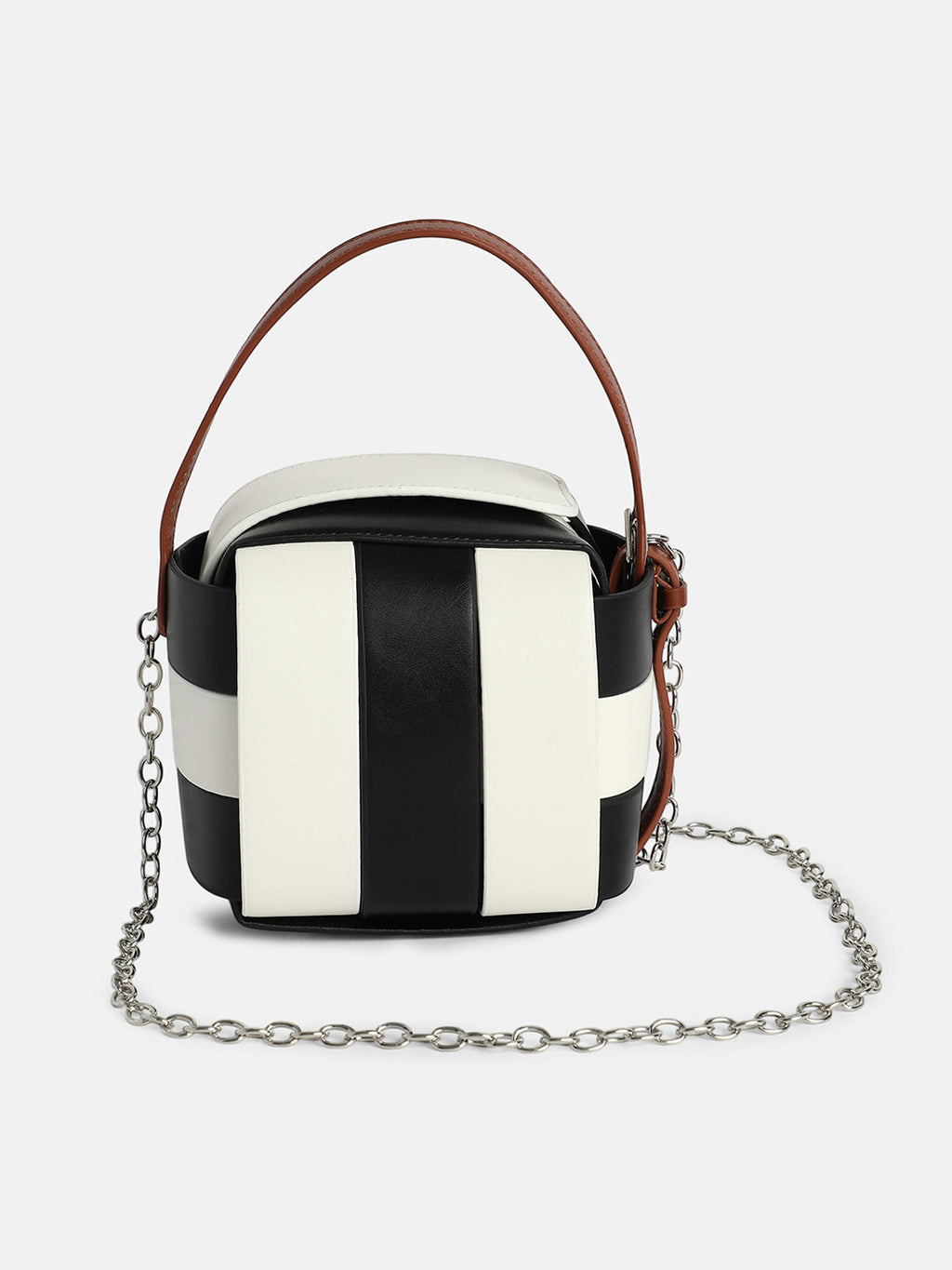 The Panel Verva Hand Bag - Obsidian Black:Ivory White