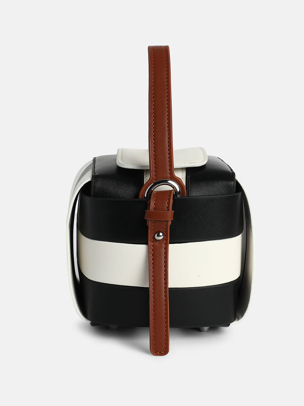 The Panel Verva Hand Bag - Obsidian Black:Ivory White