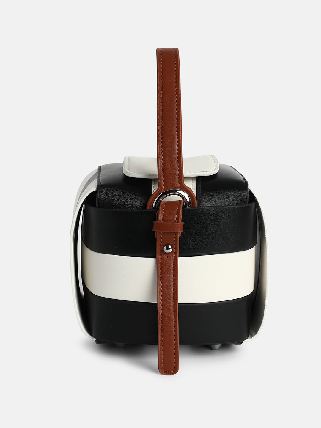The Panel Verva Hand Bag - Obsidian Black:Ivory White