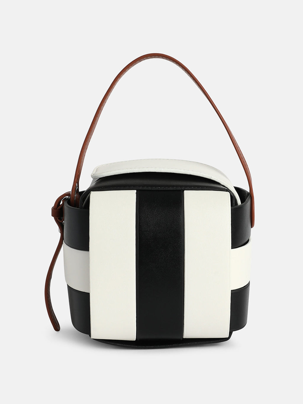 The Panel Verva Hand Bag - Obsidian Black:Ivory White