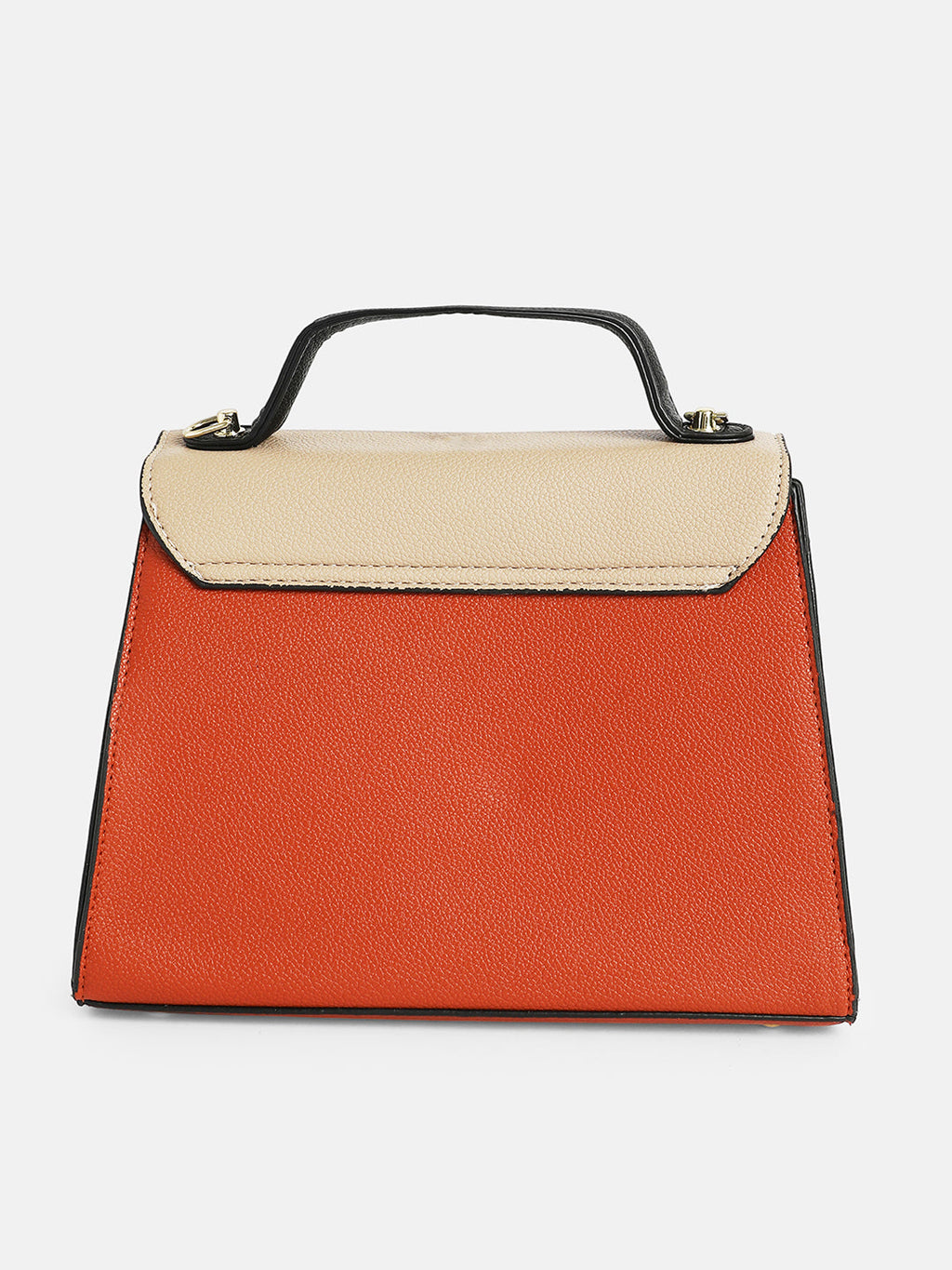 The Curatus Satchel Bag With Pouch - Terracotta Brown & Khaki Beige