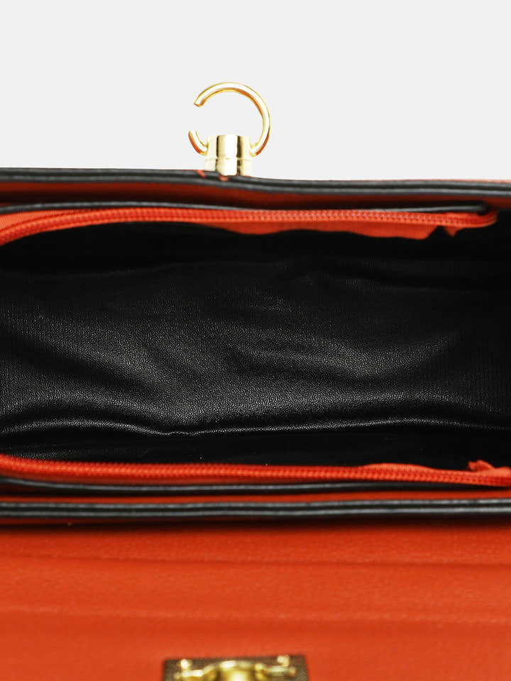 The Curatus Satchel Bag With Pouch - Terracotta Brown & Khaki Beige
