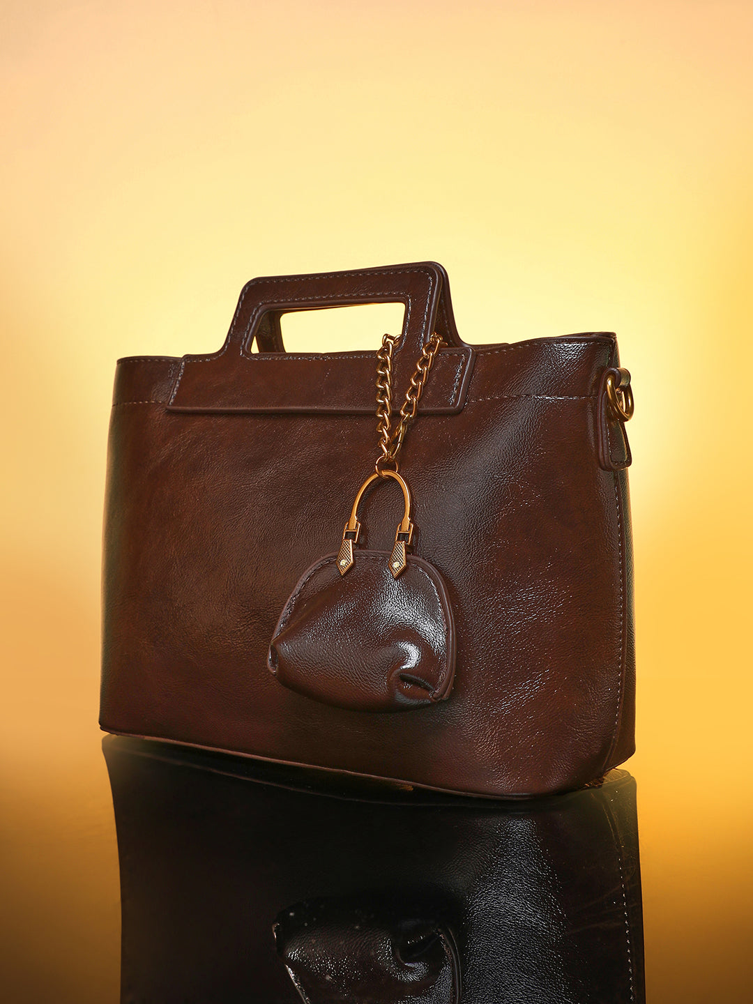 The Madame Hand Bag With Pouch - Coffee Brown