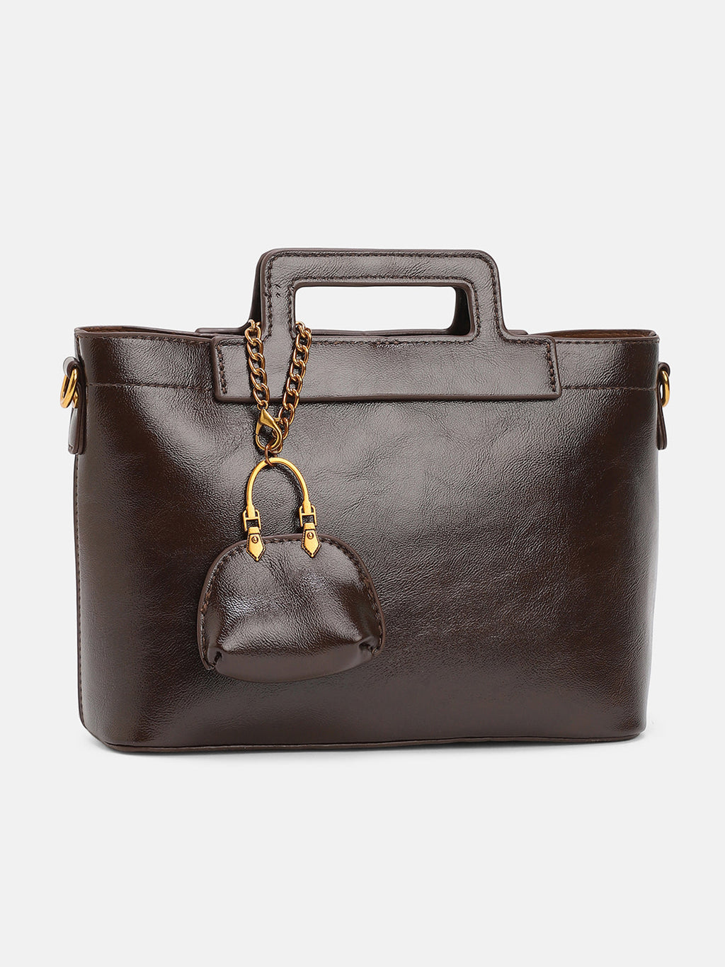 The Madame Hand Bag With Pouch - Coffee Brown
