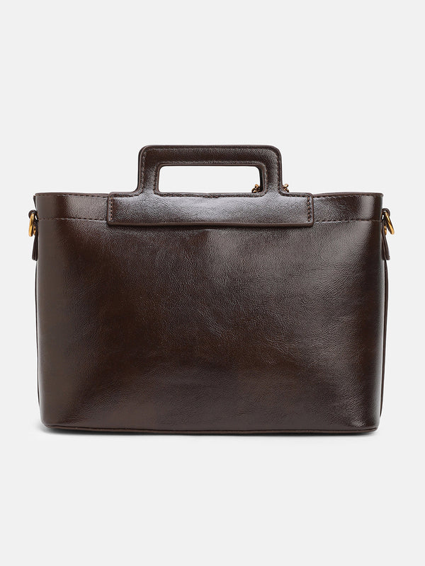 The Madame Hand Bag With Pouch - Coffee Brown