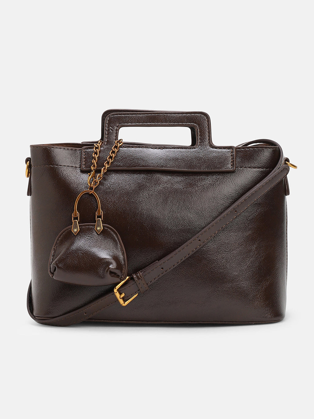 The Madame Hand Bag With Pouch - Coffee Brown