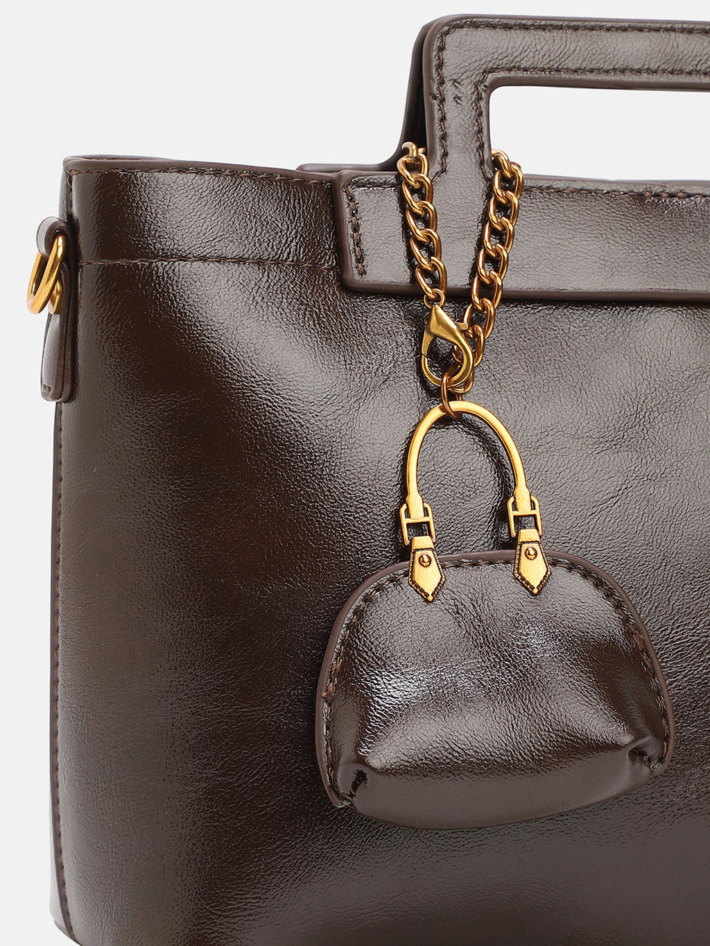 The Madame Hand Bag With Pouch - Coffee Brown