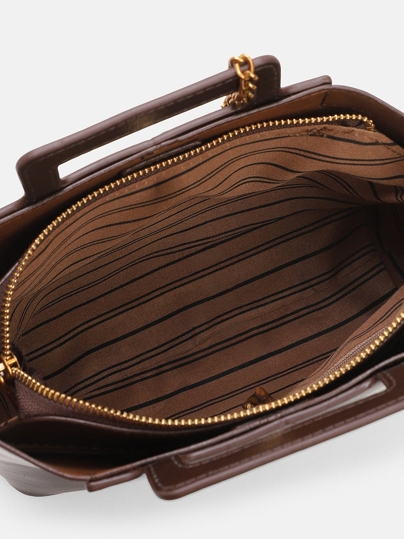 The Madame Hand Bag With Pouch - Coffee Brown