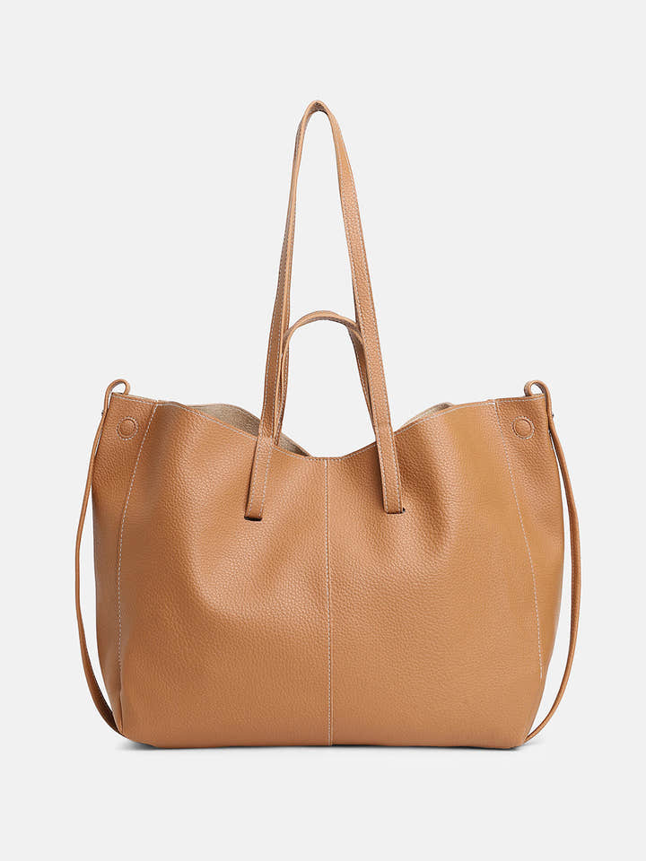 The Large Illumé Tote Bag With Pouch - Khaki Beige