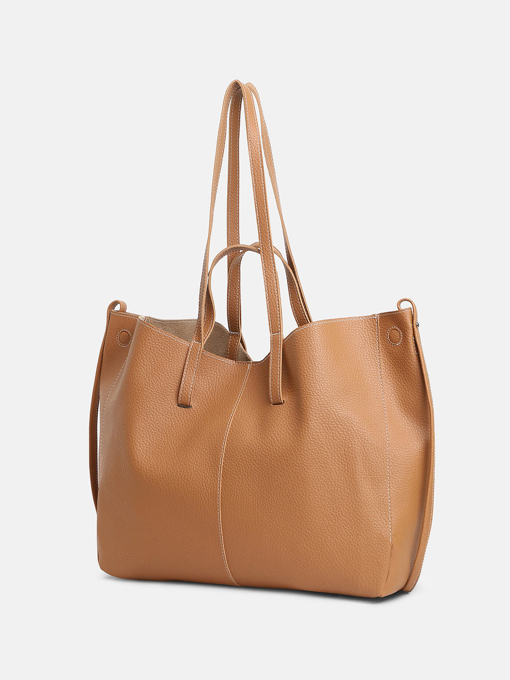 The Large Illumé Tote Bag With Pouch - Khaki Beige