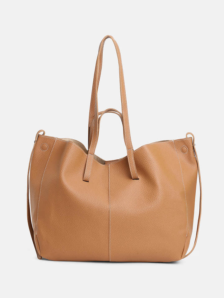 The Large Illumé Tote Bag With Pouch - Khaki Beige