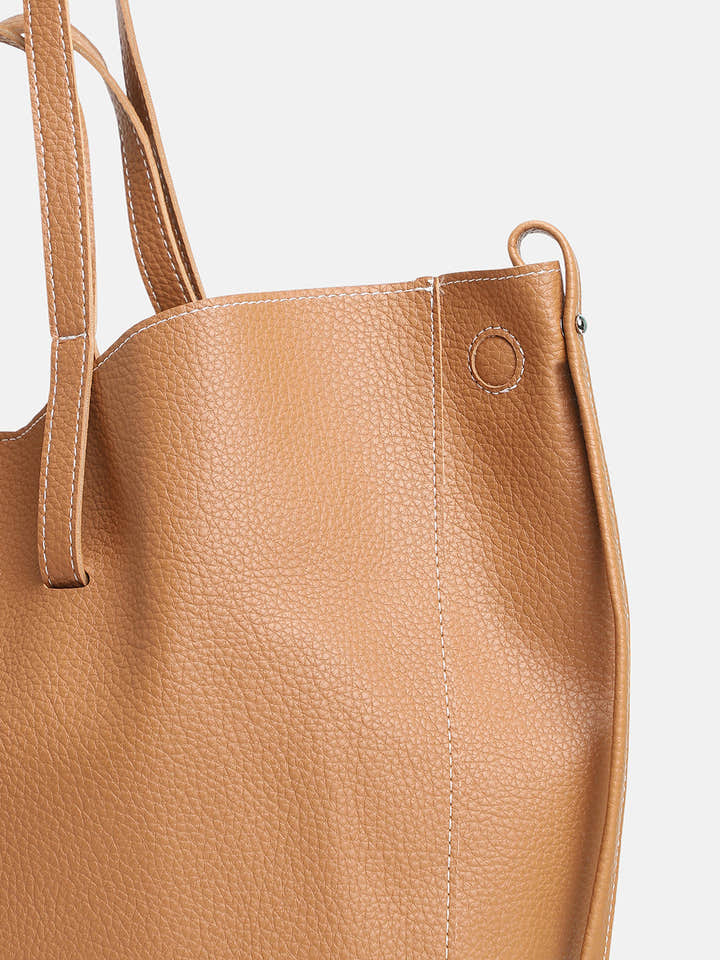 The Large Illumé Tote Bag With Pouch - Khaki Beige