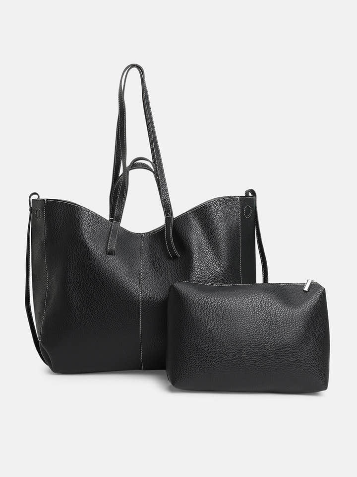 The Large Illumé Tote Bag With Pouch - Onyx Black