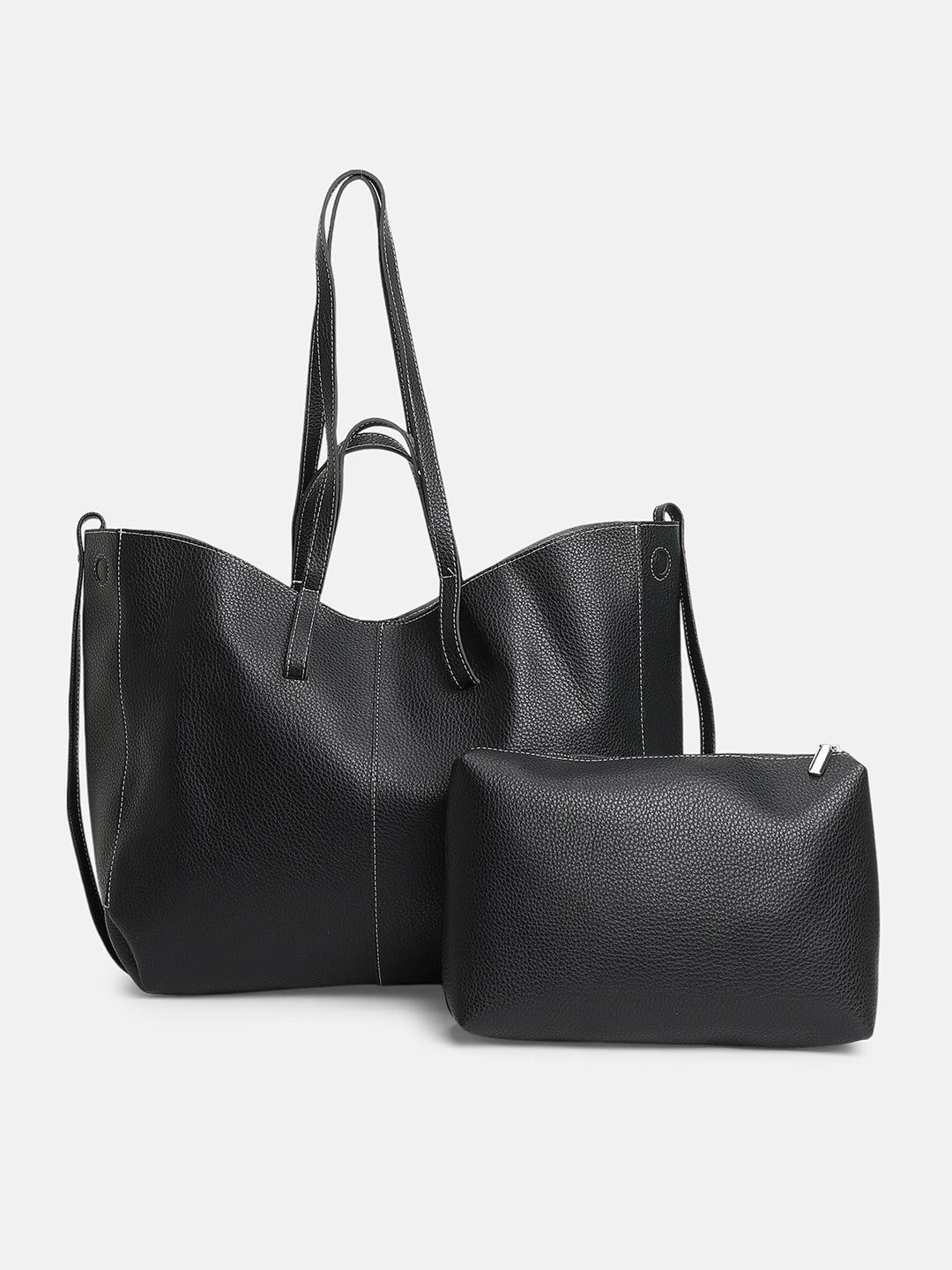 The Large Illumé Tote Bag With Pouch - Onyx Black