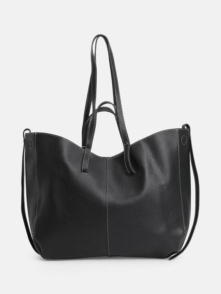 The Large Illumé Tote Bag With Pouch - Onyx Black