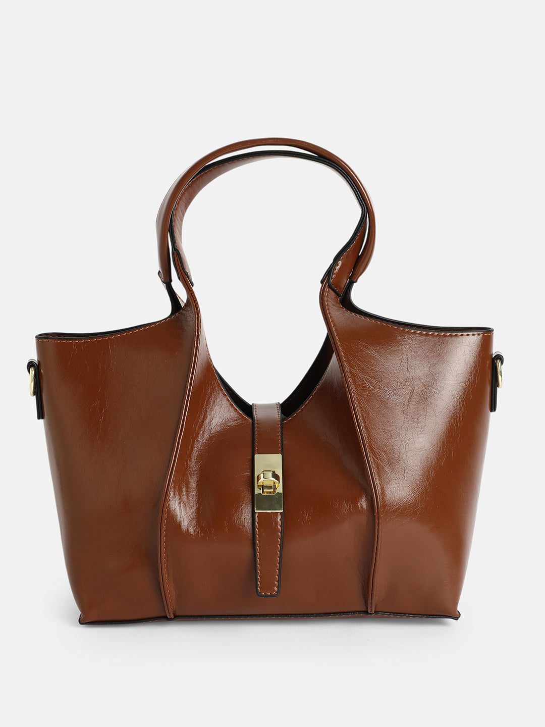 The Foldara Hand Bag With Pouch - Chocolate Brown