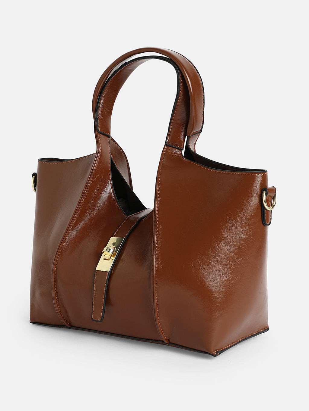 The Foldara Hand Bag With Pouch - Chocolate Brown