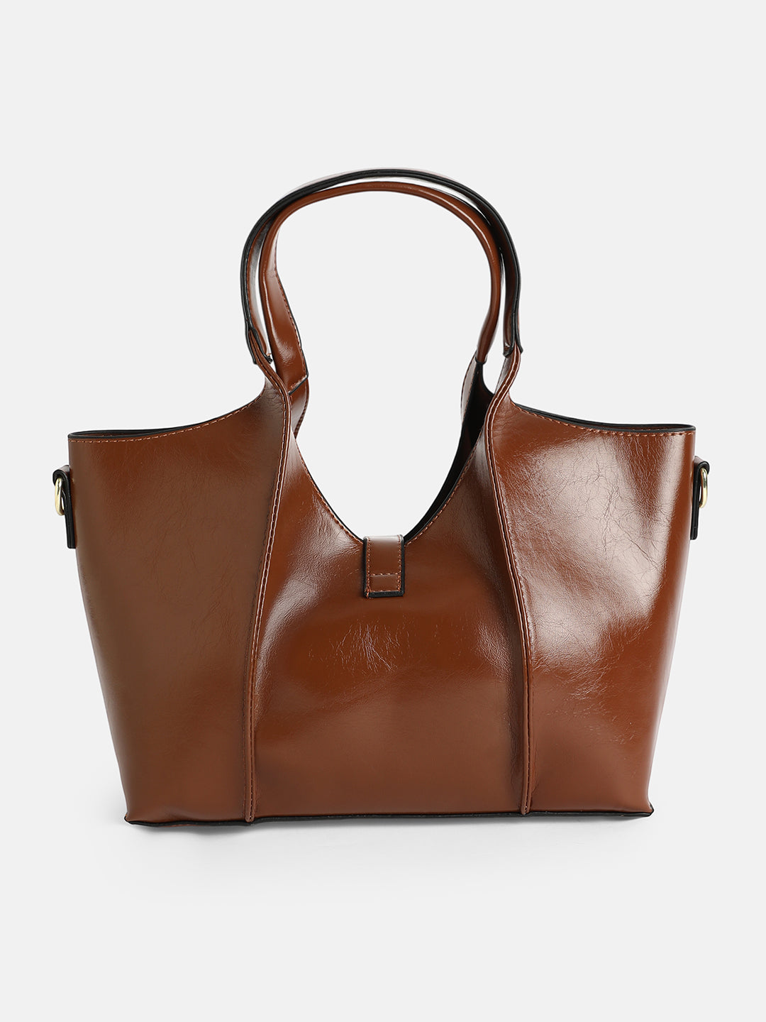 The Foldara Hand Bag With Pouch - Chocolate Brown