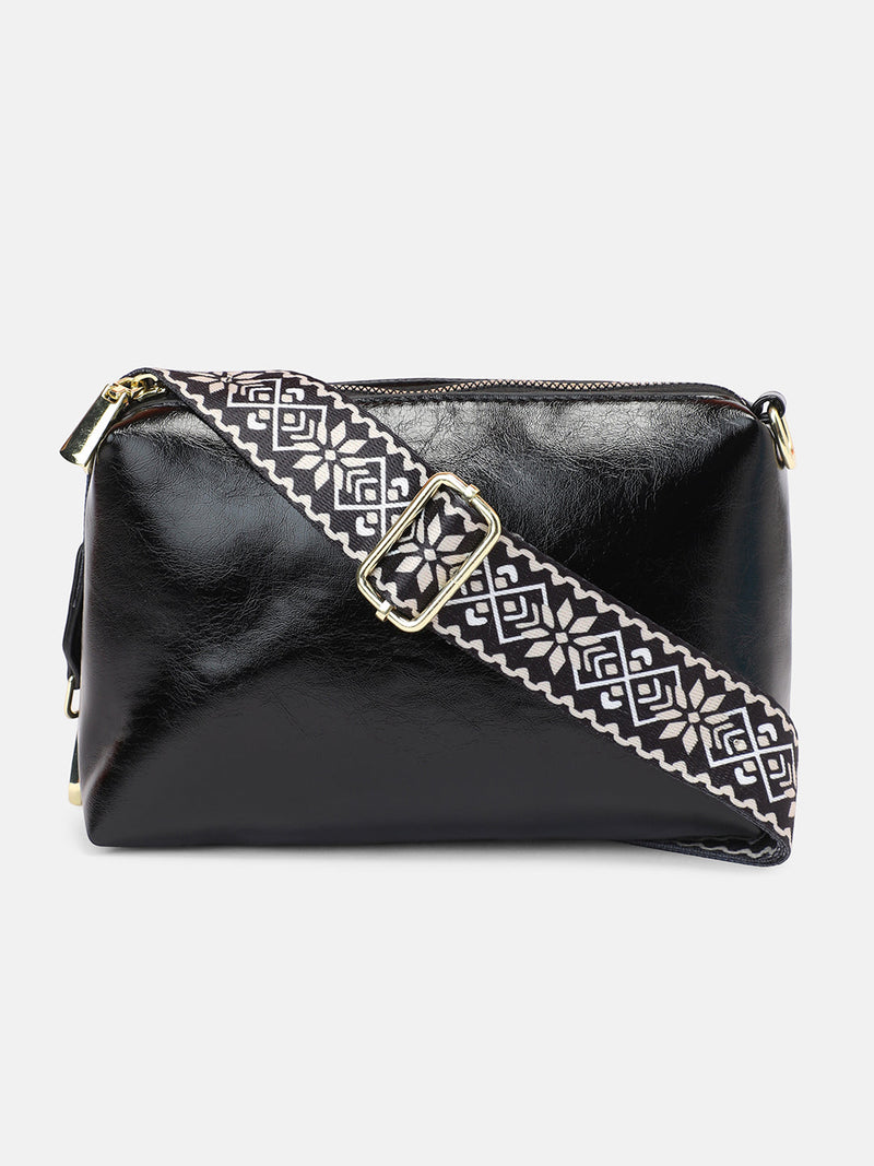 The Foldara Hand Bag With Pouch - Onyx Black