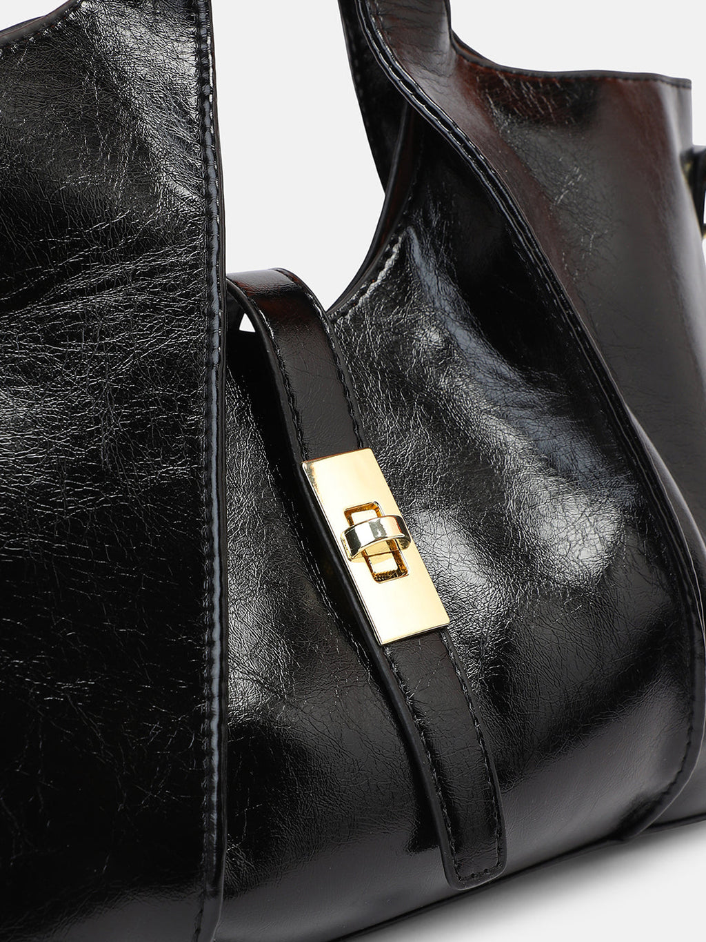 The Foldara Hand Bag With Pouch - Onyx Black