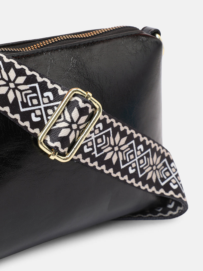 The Foldara Hand Bag With Pouch - Onyx Black