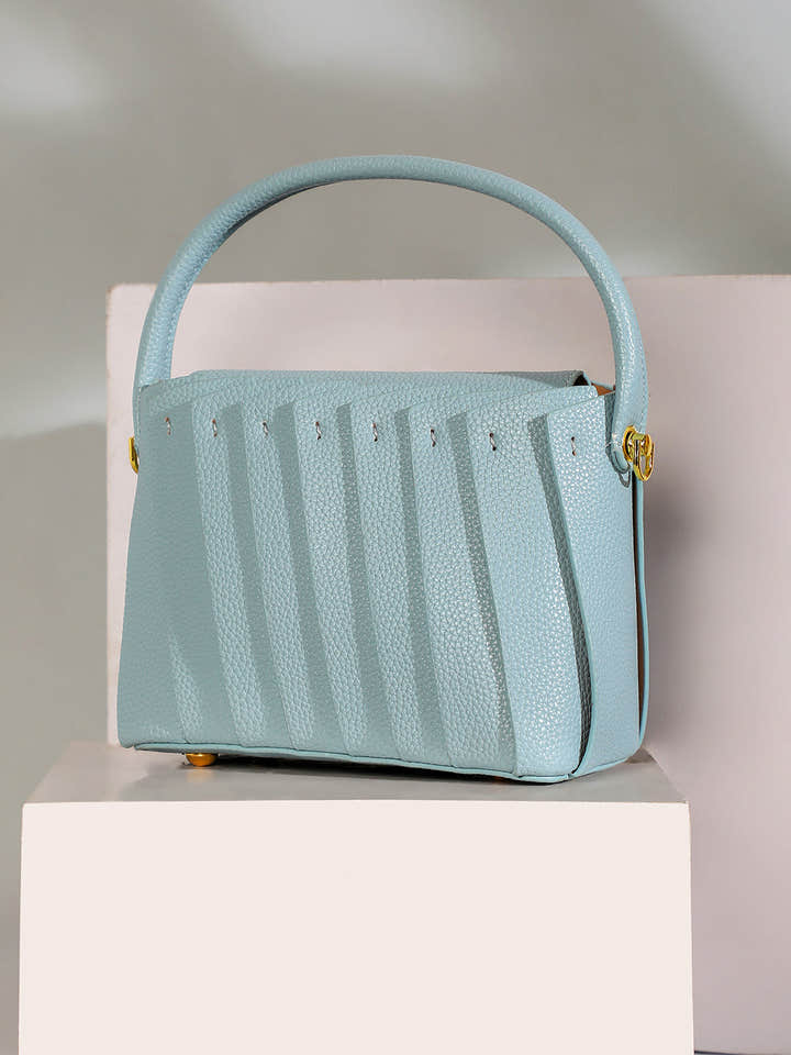 The Pleated Hand Bag - Powder Blue