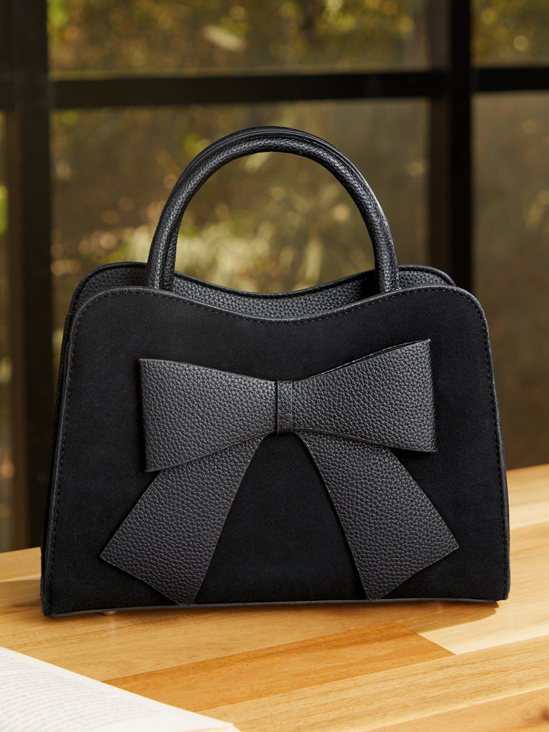 The Noir Structured Hand Bag-Midnight Black