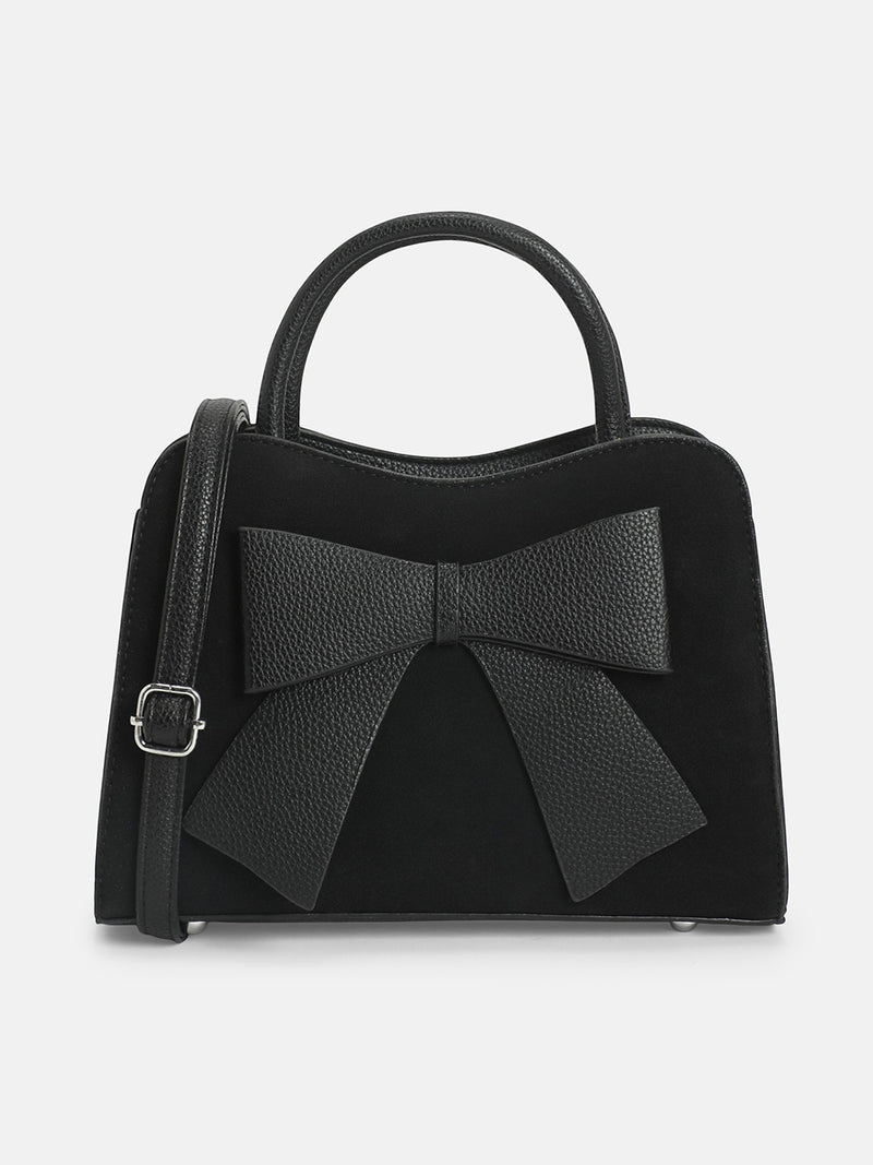 The Noir Structured Hand Bag-Midnight Black