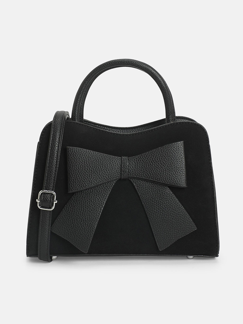 The Noir Structured Hand Bag-Midnight Black