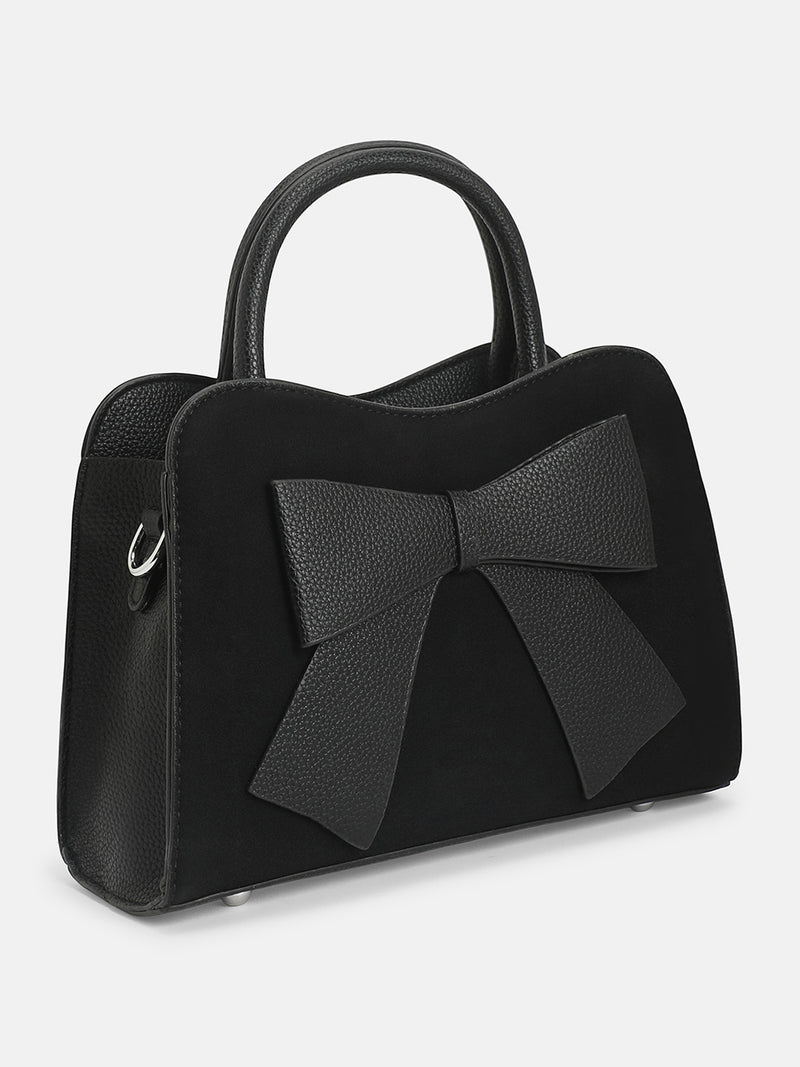 The Noir Structured Hand Bag-Midnight Black