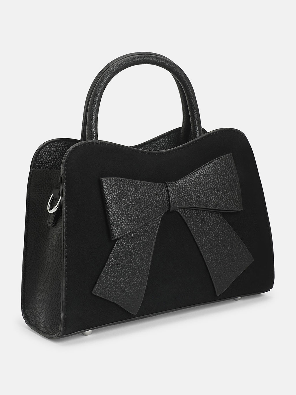 The Noir Structured Hand Bag-Midnight Black
