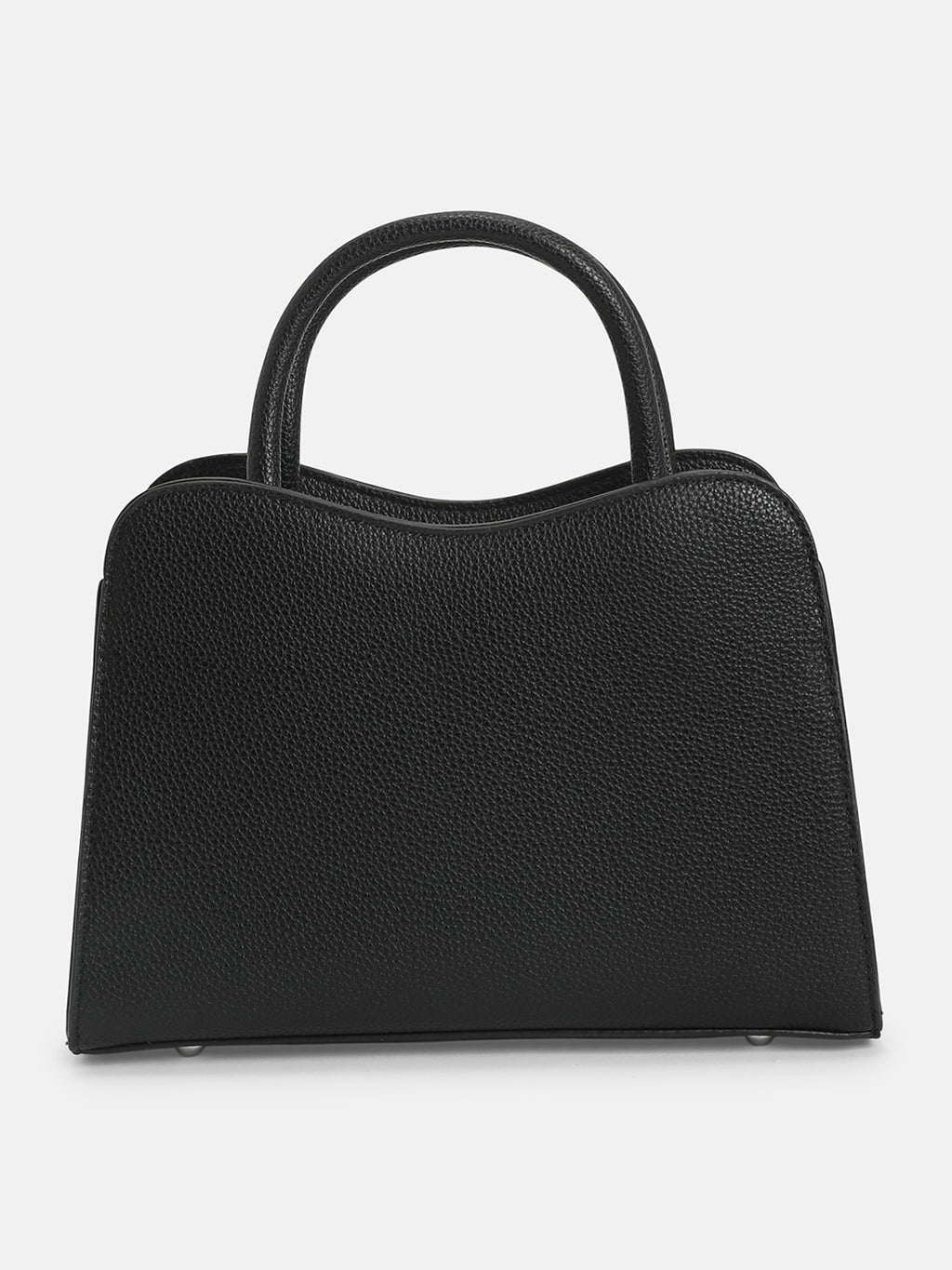 The Noir Structured Hand Bag-Midnight Black