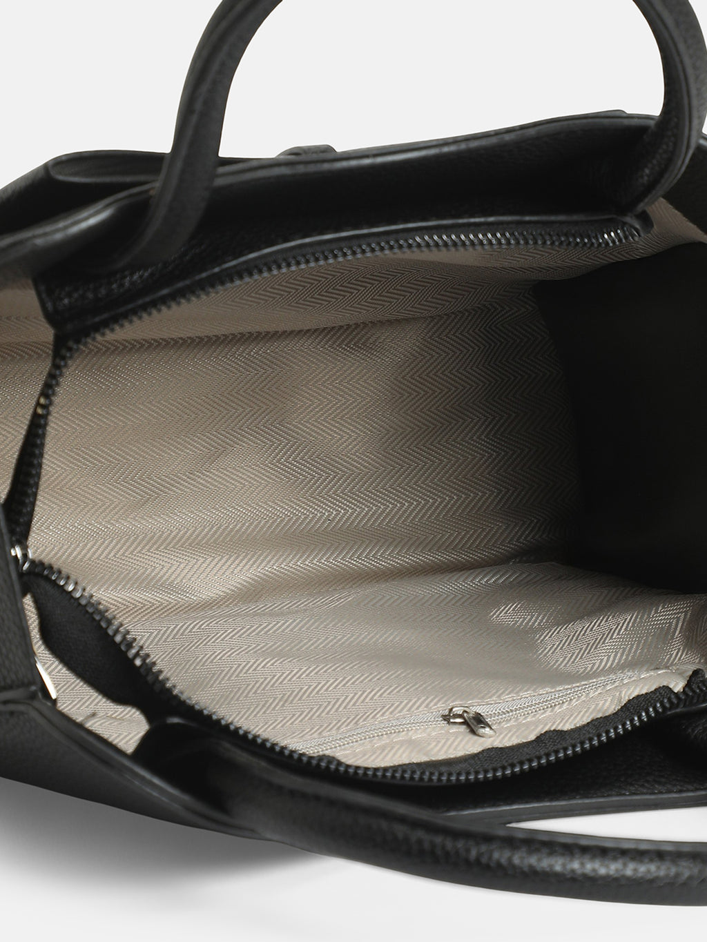 The Noir Structured Hand Bag-Midnight Black