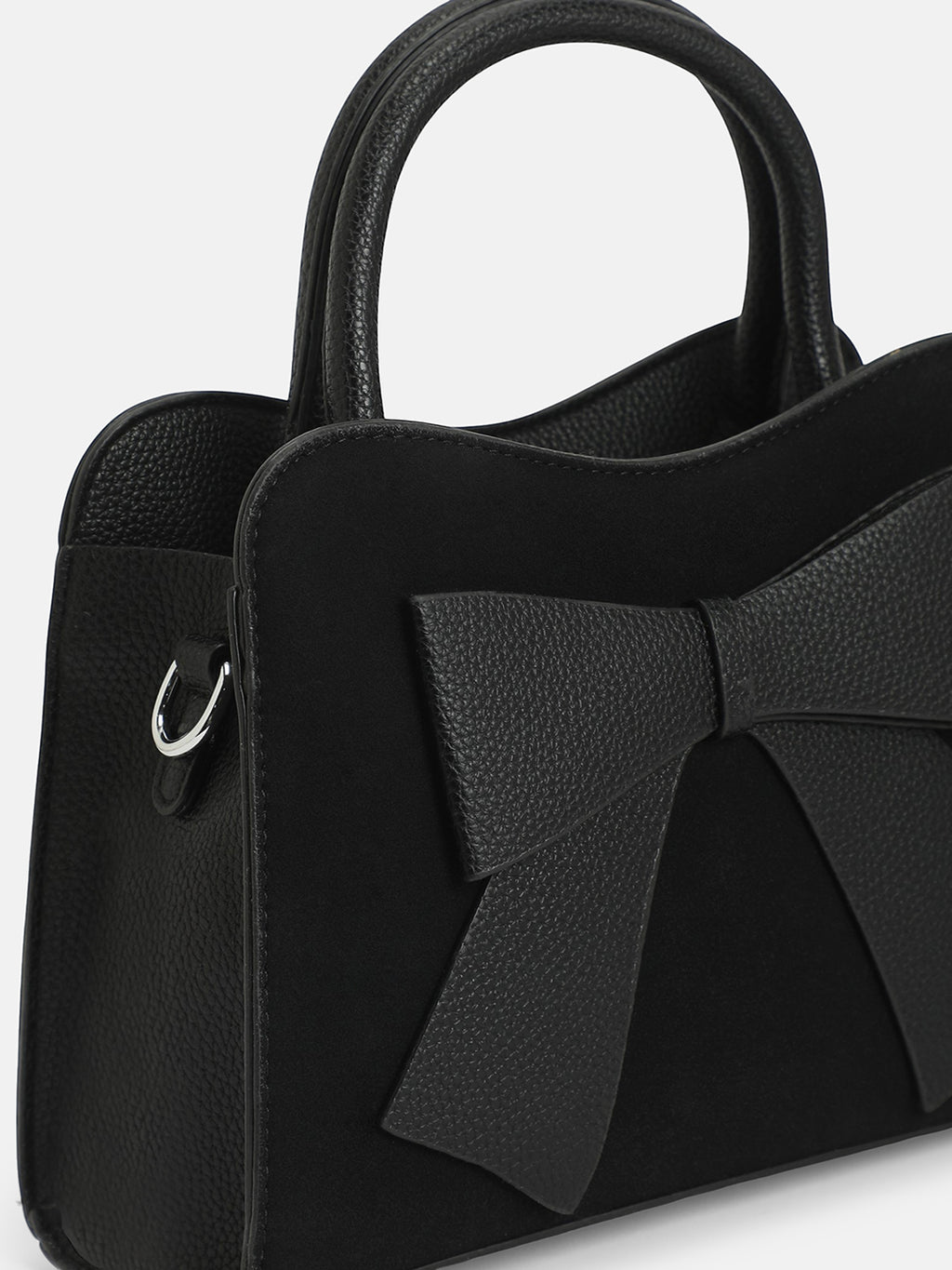 The Noir Structured Hand Bag-Midnight Black