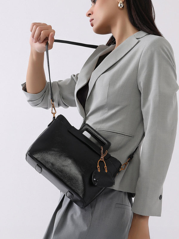 The Madame Hand Bag With Pouch - Onyx Black
