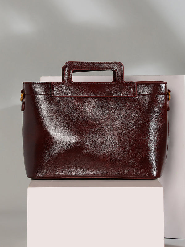 The Madame Hand Bag With Pouch - Chocolate Brown
