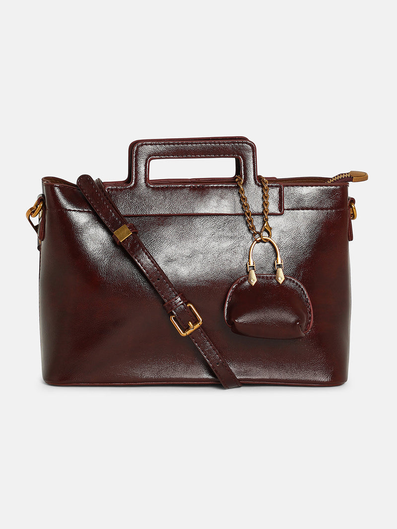 The Madame Hand Bag With Pouch - Chocolate Brown