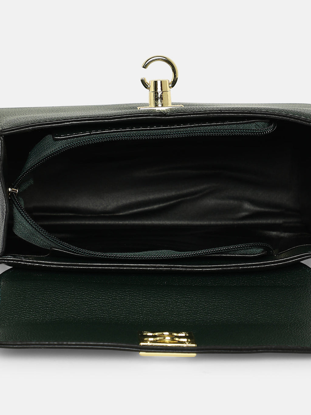 The Curatus Satchel Bag With Pouch - Navy Blue & Emerald Green